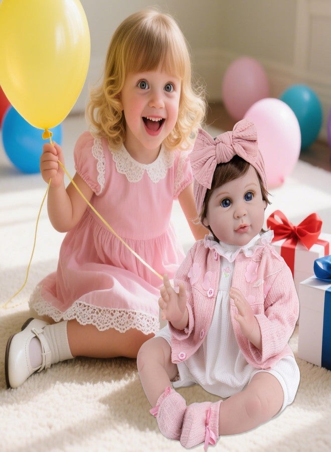 Milidool Reborn Baby Dolls Girl, 22 inch Soft Body Lifelike Realistic Newborn Baby Girl Real Life Baby Dolls with Gift Box Feeding Toy Accessories Set,Gift for Grandma and Kids 3+ - Image 3